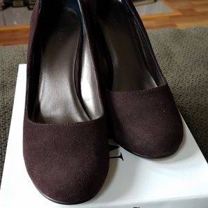 Dark Brown Suede Wedges